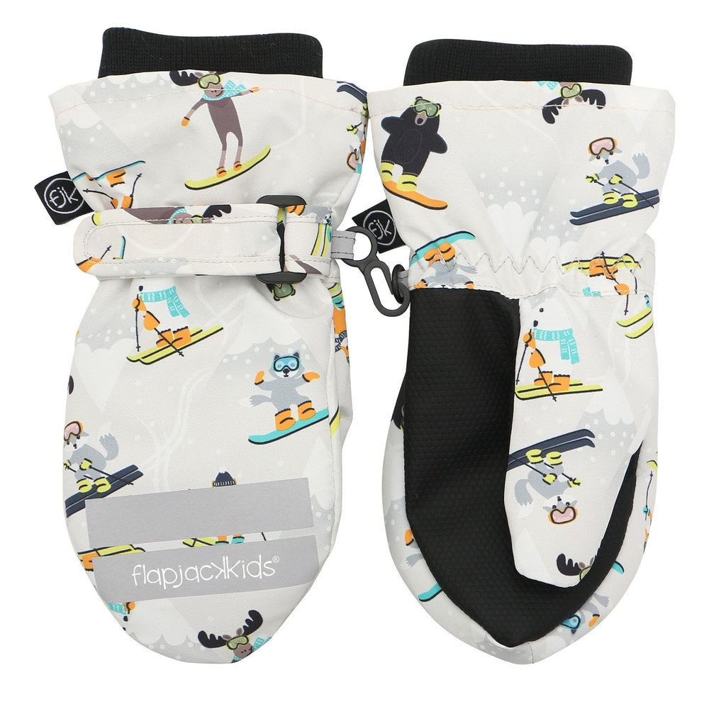 FLAPJACKKIDS - Water Repellent Ski Mittens - Ski Resort Grey - Two Giraffes Children's Footwear