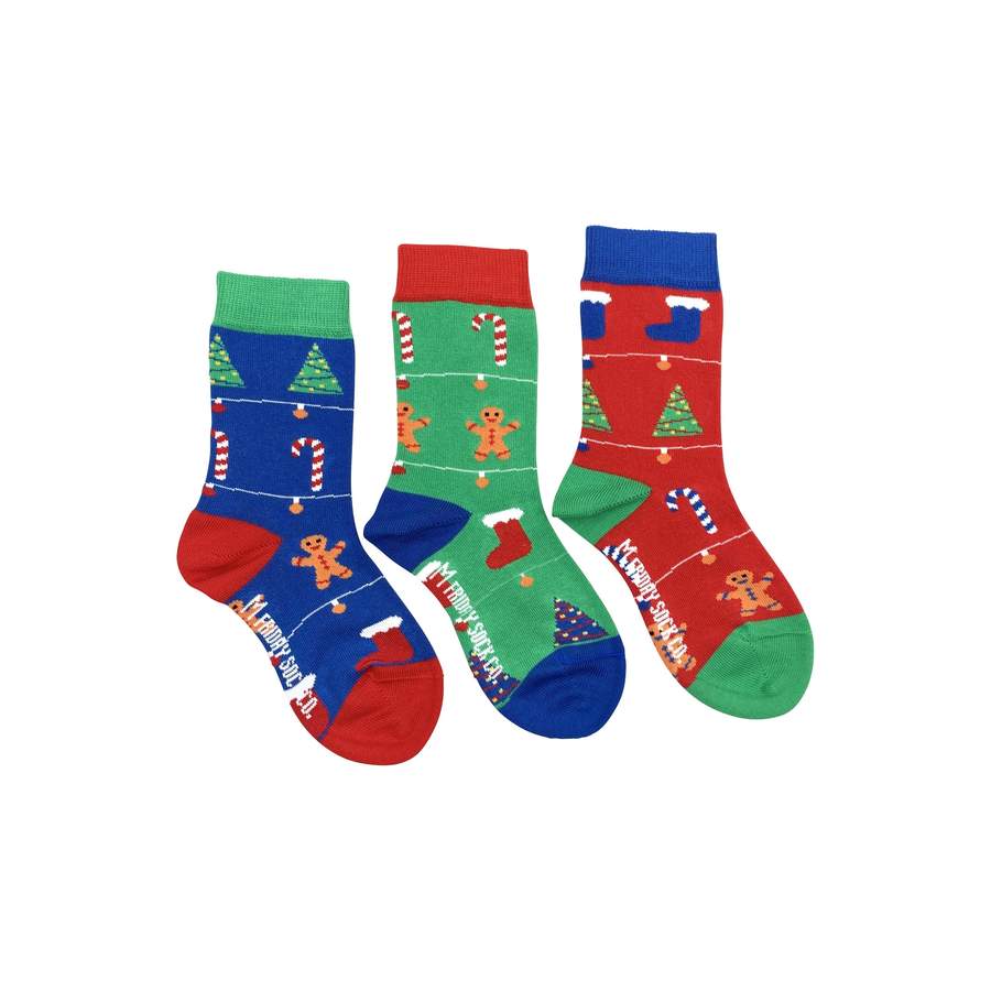 FRIDAY SOCK CO - Kid's Ugly Christmas Gingerbread Socks - Two Giraffes Children's Footwear