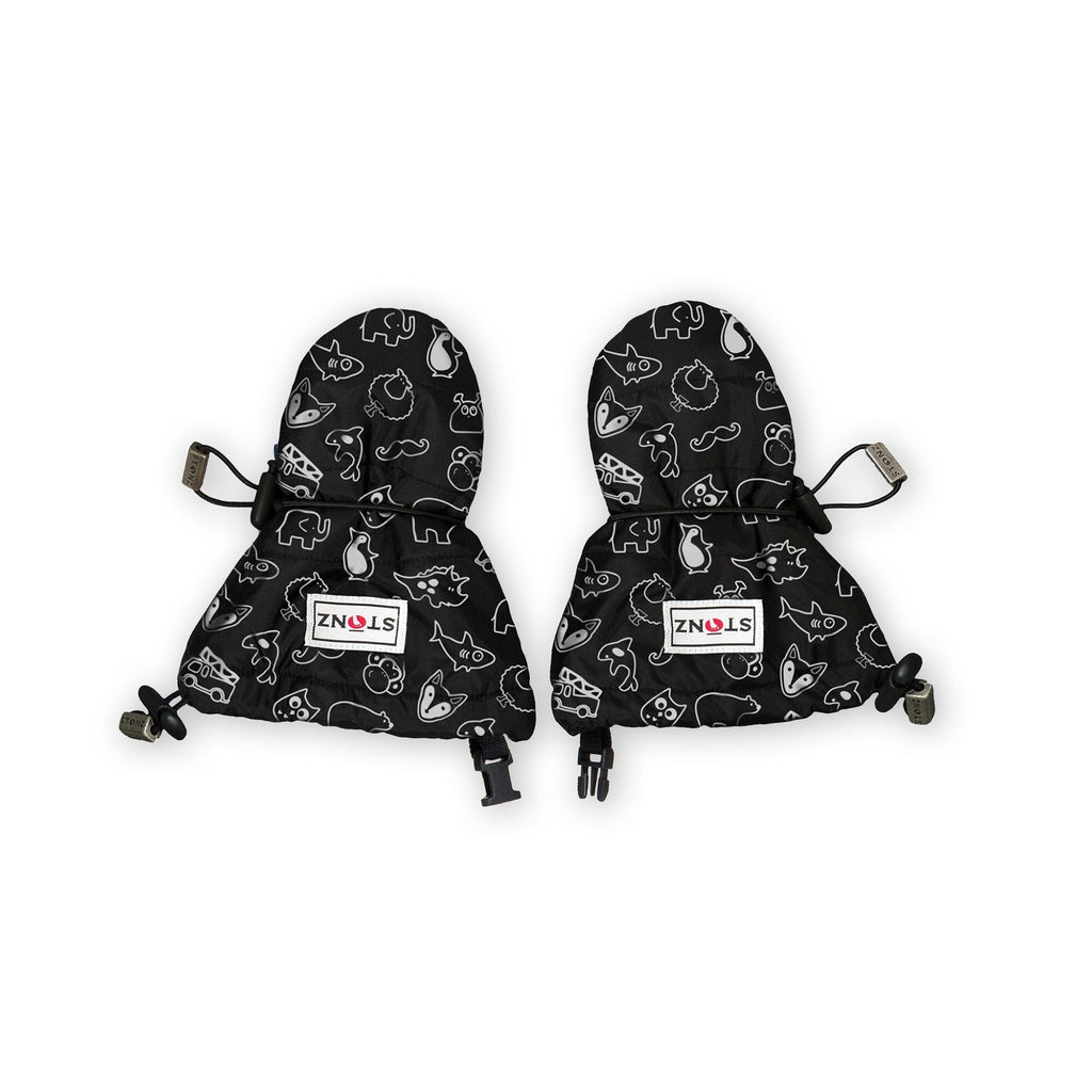 STONZ - Baby Mitts Black Print - Two Giraffes Children's Footwear