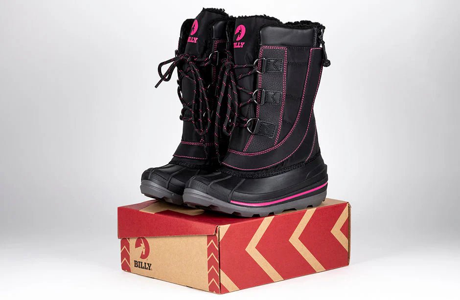 BILLY FOOTWEAR - Billy Ice Winter Boots Black/Pink - Two Giraffes Children's Footwear