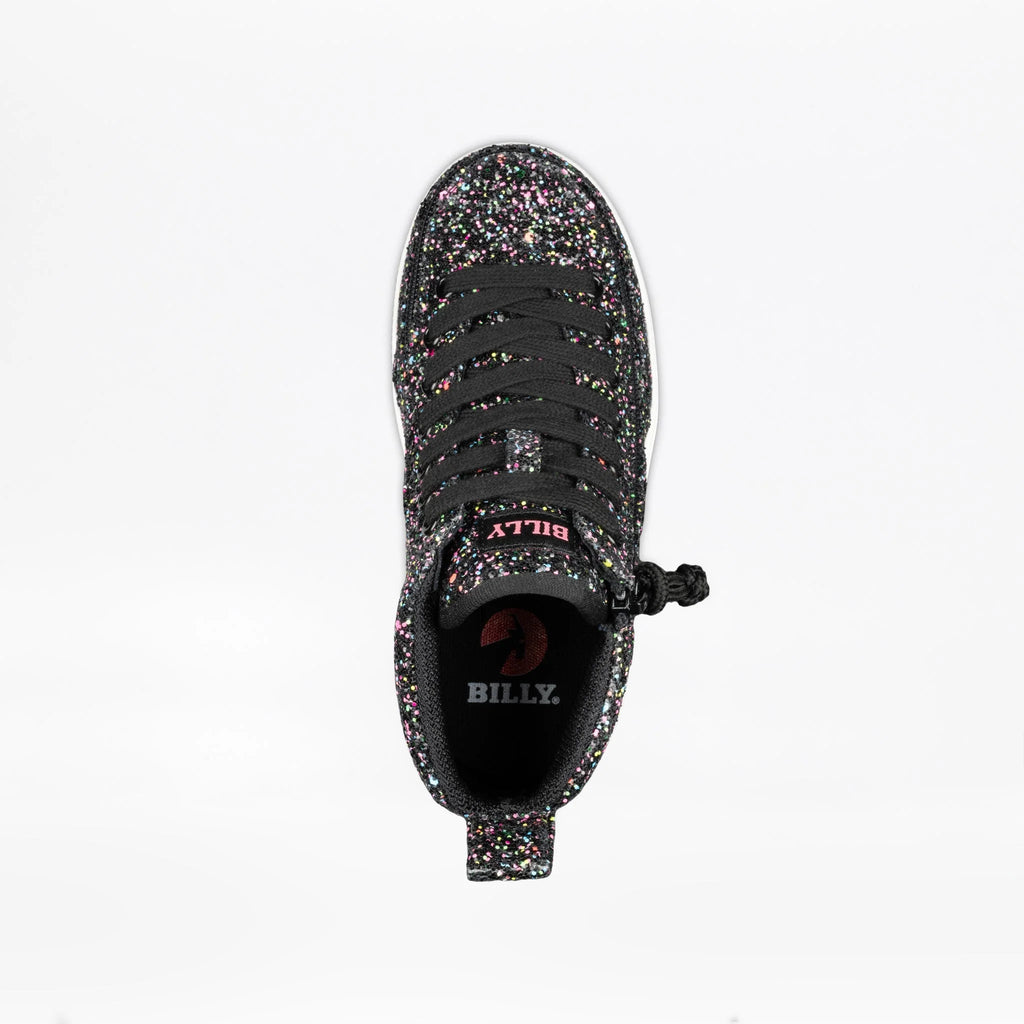 BILLY FOOTWEAR - Black Multi Glitter BILLY Classic D|R II High - Two Giraffes Children's Footwear