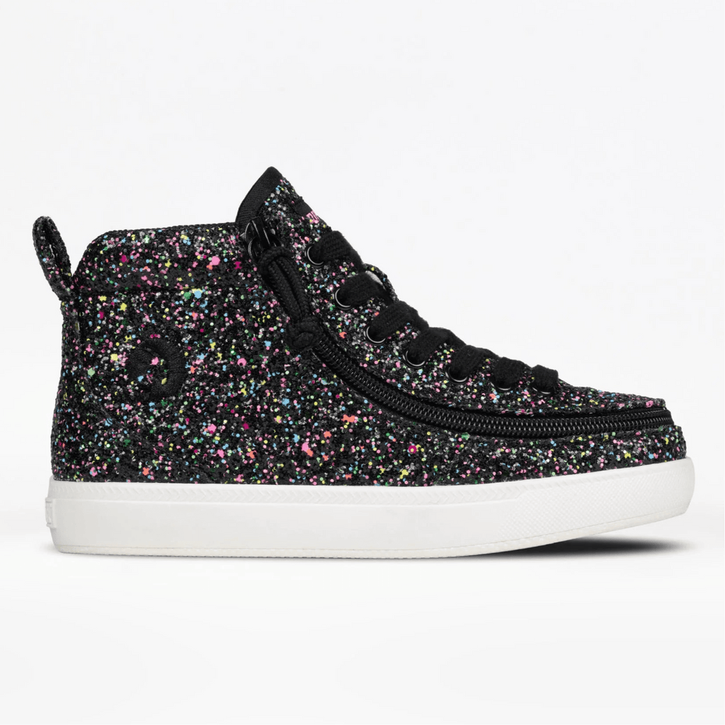 BILLY FOOTWEAR - Black Multi Glitter BILLY Classic D|R II High - Two Giraffes Children's Footwear