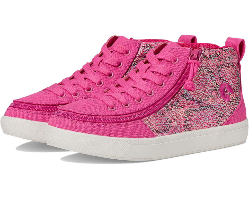 BILLY FOOTWEAR - Fuschia Snake Classic Lace Highs - Two Giraffes Children's Footwear