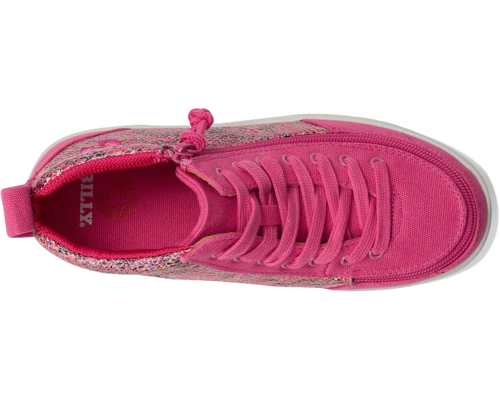 BILLY FOOTWEAR - Fuschia Snake Classic Lace Highs - Two Giraffes Children's Footwear