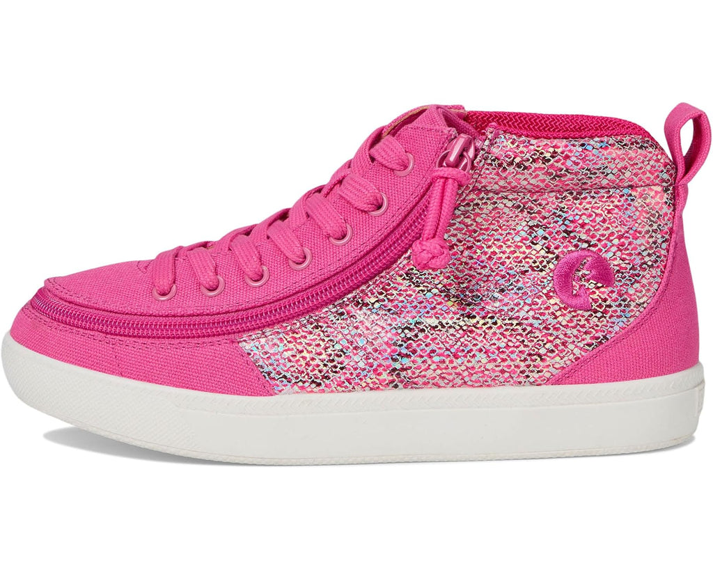 BILLY FOOTWEAR - Fuschia Snake Classic Lace Highs - Two Giraffes Children's Footwear