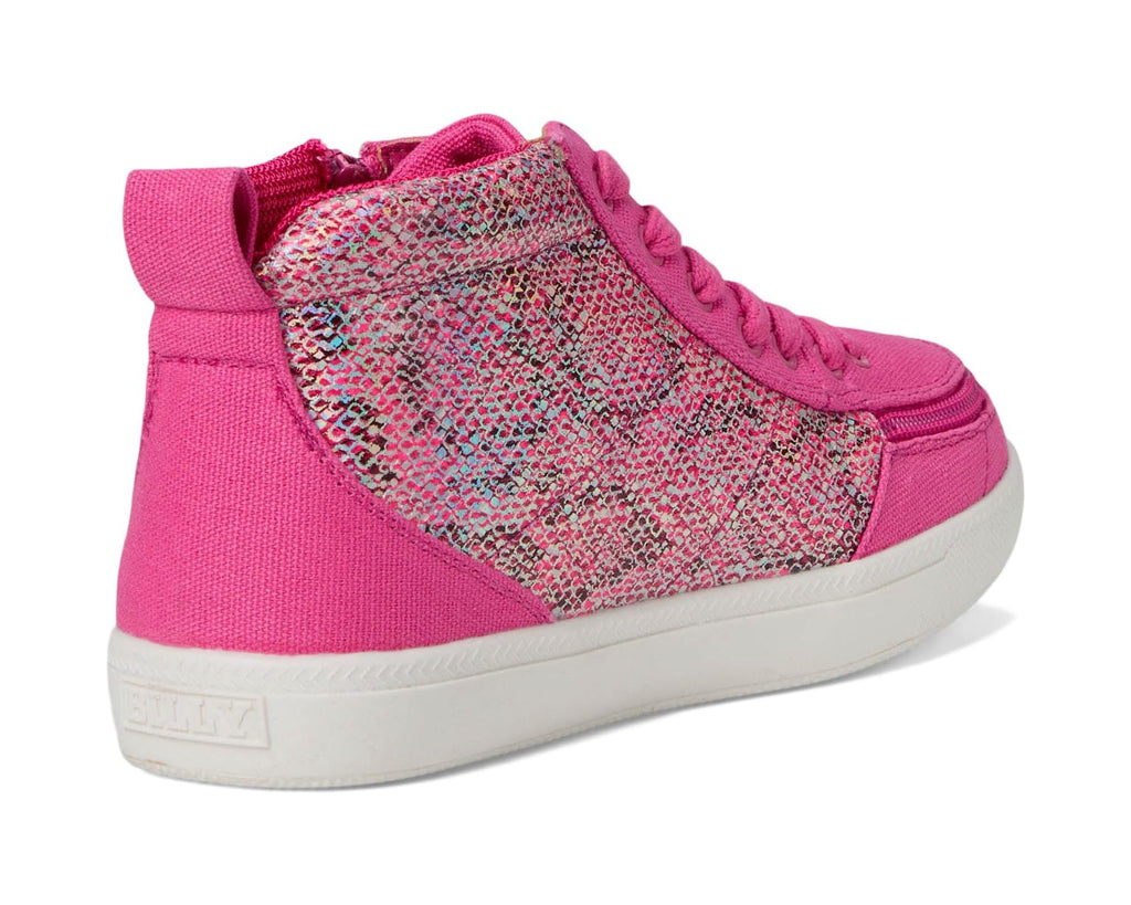 BILLY FOOTWEAR - Fuschia Snake Classic Lace Highs - Two Giraffes Children's Footwear