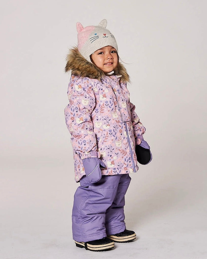 Deux par Deux - Lined Knit Hat With Ears Off - White And Pink - Two Giraffes Children's Footwear