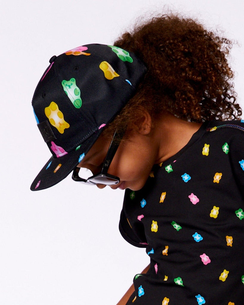 Deux par Deux - Printed Cap Black And Multicolored Gummies - Two Giraffes Children's Footwear