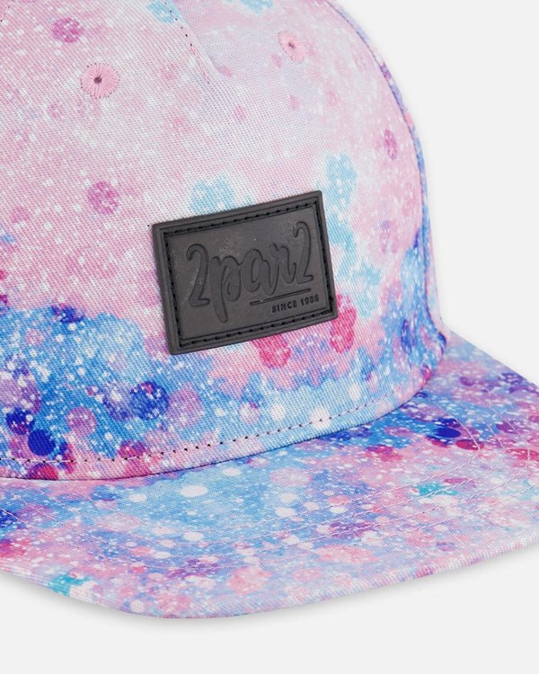 Deux par Deux - Printed Cap Pink With Bubble Effects - Two Giraffes Children's Footwear