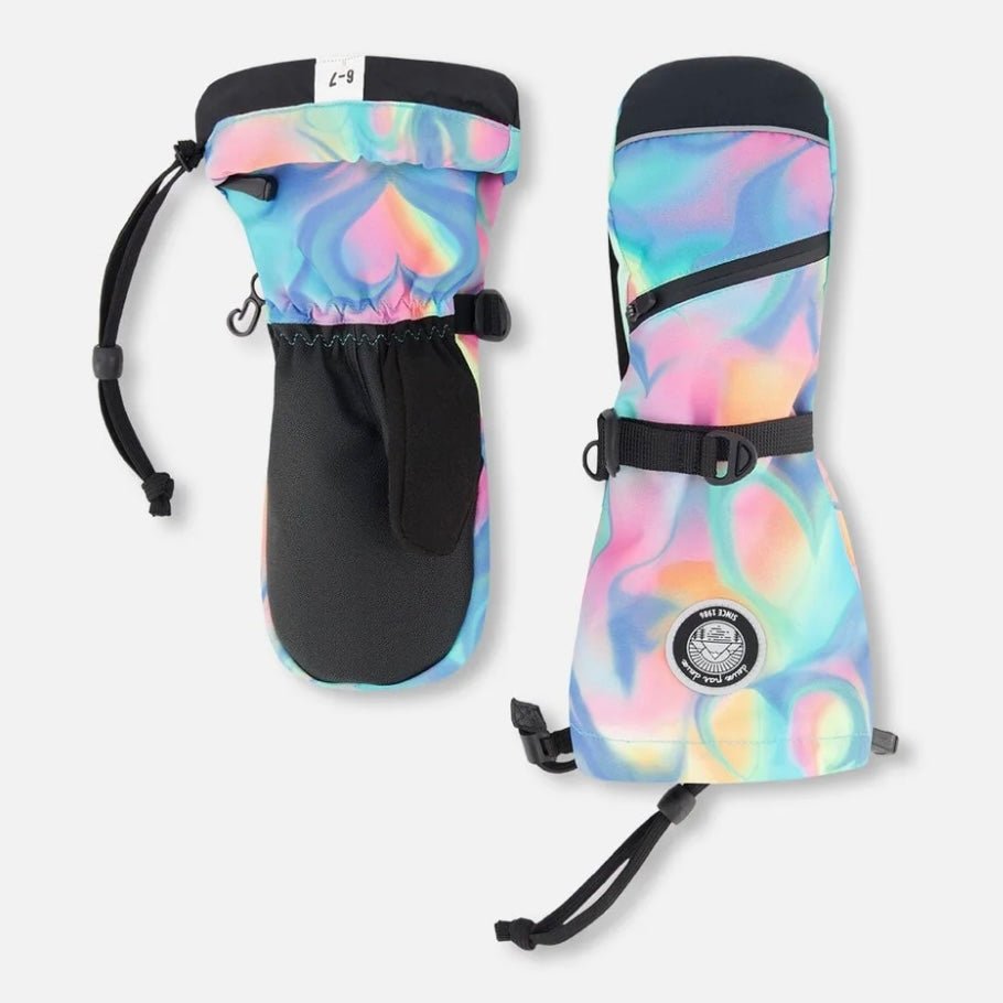 Deux par Deux - Winter Mittens Teknik Rainbow Heart Print - Two Giraffes Children's Footwear