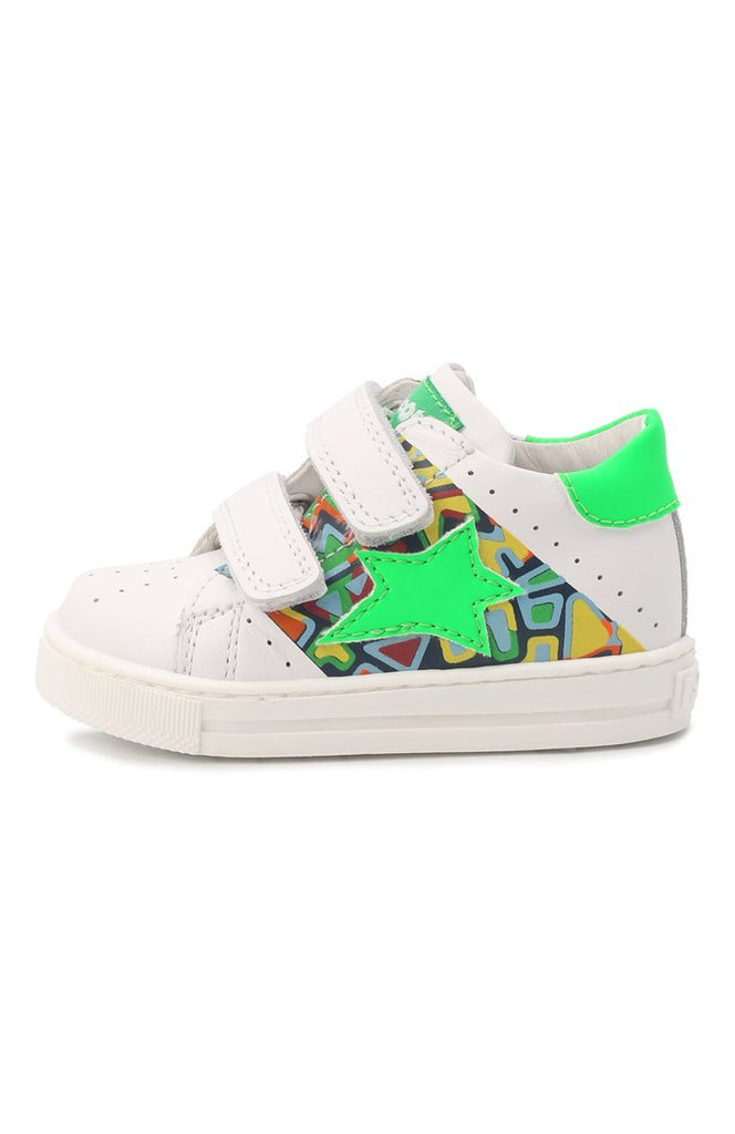 Falcotto - Ilar - White - Neon Green - Two Giraffes Children's Footwear
