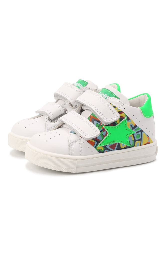 Falcotto - Ilar - White - Neon Green - Two Giraffes Children's Footwear