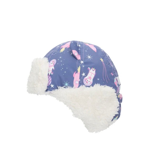 FLAPJACKKIDS - Water Repellent Trapper Hat - Unicorn Indigo - Two Giraffes Children's Footwear