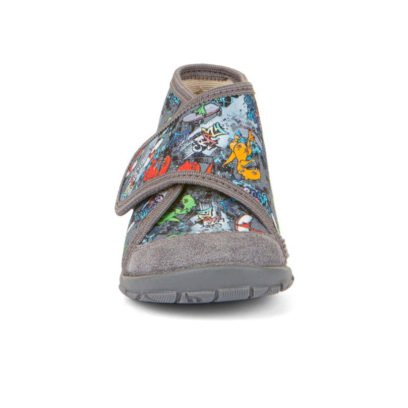 FRODDO - Canvas Slipper Shoe Grey Dino - Two Giraffes Children's Footwear