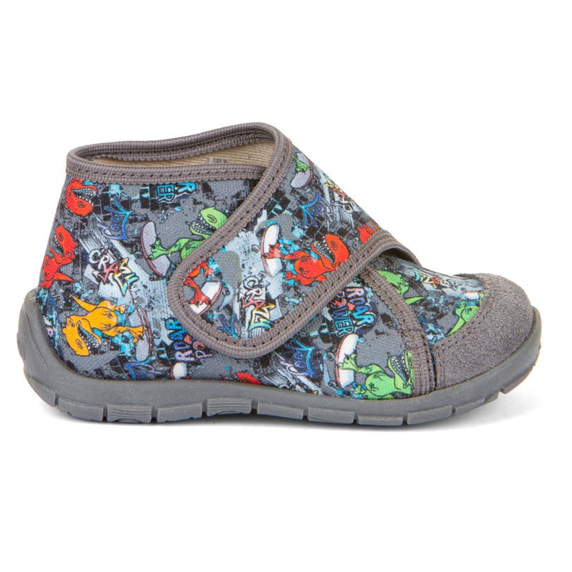 FRODDO - Canvas Slipper Shoe Grey Dino - Two Giraffes Children's Footwear