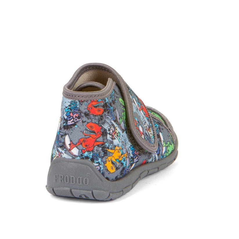 FRODDO - Canvas Slipper Shoe Grey Dino - Two Giraffes Children's Footwear
