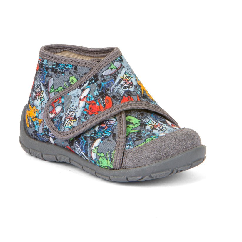 FRODDO - Canvas Slipper Shoe Grey Dino - Two Giraffes Children's Footwear