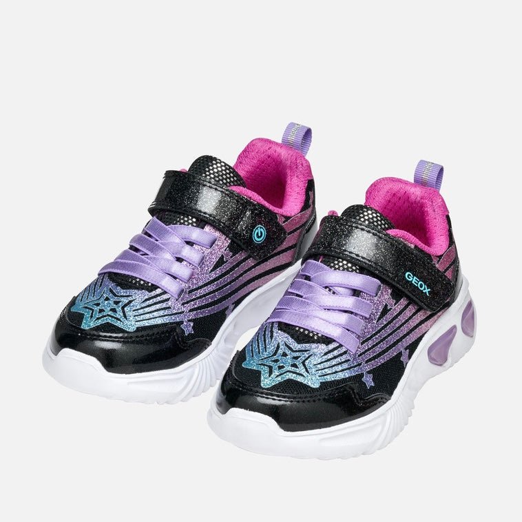 Geox - Assister - Black Fuschia Lights - Two Giraffes Children's Footwear