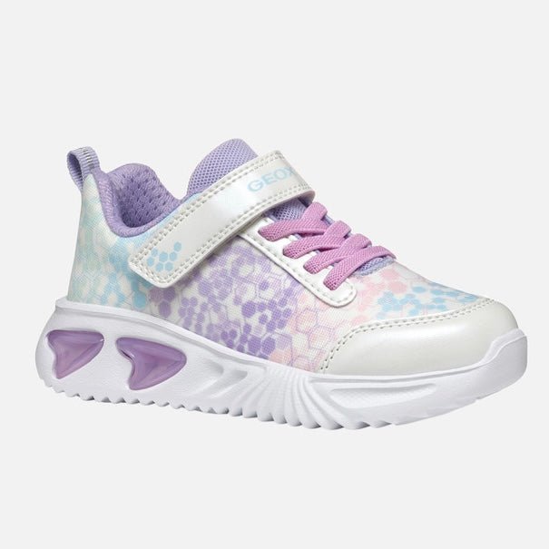 Geox - Assister - White/Lilac Lights - Two Giraffes Children's Footwear