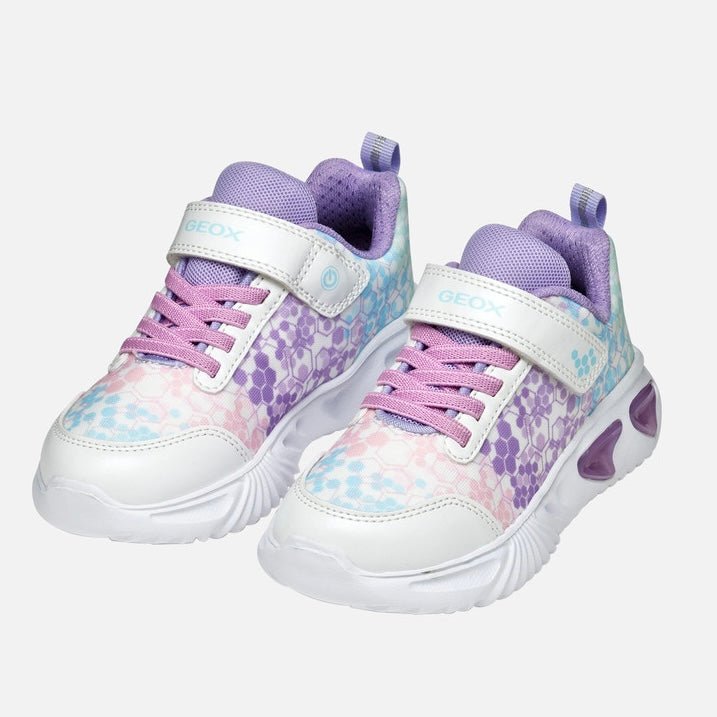 Geox - Assister - White/Lilac Lights - Two Giraffes Children's Footwear