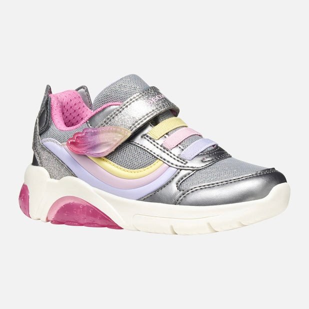 Geox - Fadinlight - Silver/Multi Lights - Two Giraffes Children's Footwear