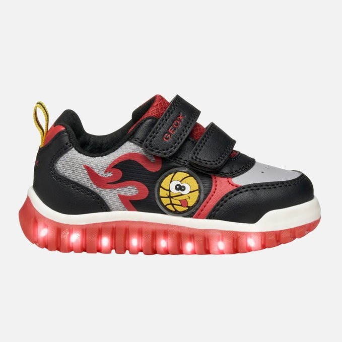 Geox Lightyloo Black/Red – Two Giraffes Children's Footwear
