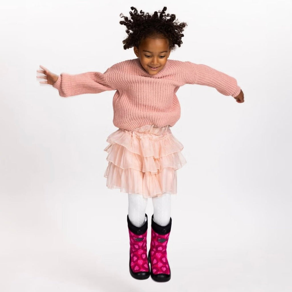 KUOMA - Snowlock Pink Hearts - Two Giraffes Children's Footwear