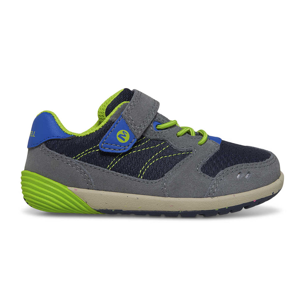 MERRELL - Bare Steps® A83 Sneaker - Navy/Green - Two Giraffes Children's Footwear