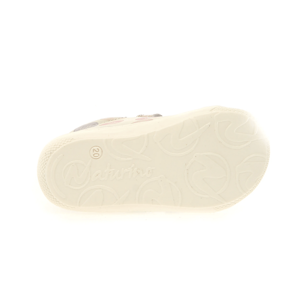 NATURINO - Cocoon VL - White Hearts - Two Giraffes Children's Footwear