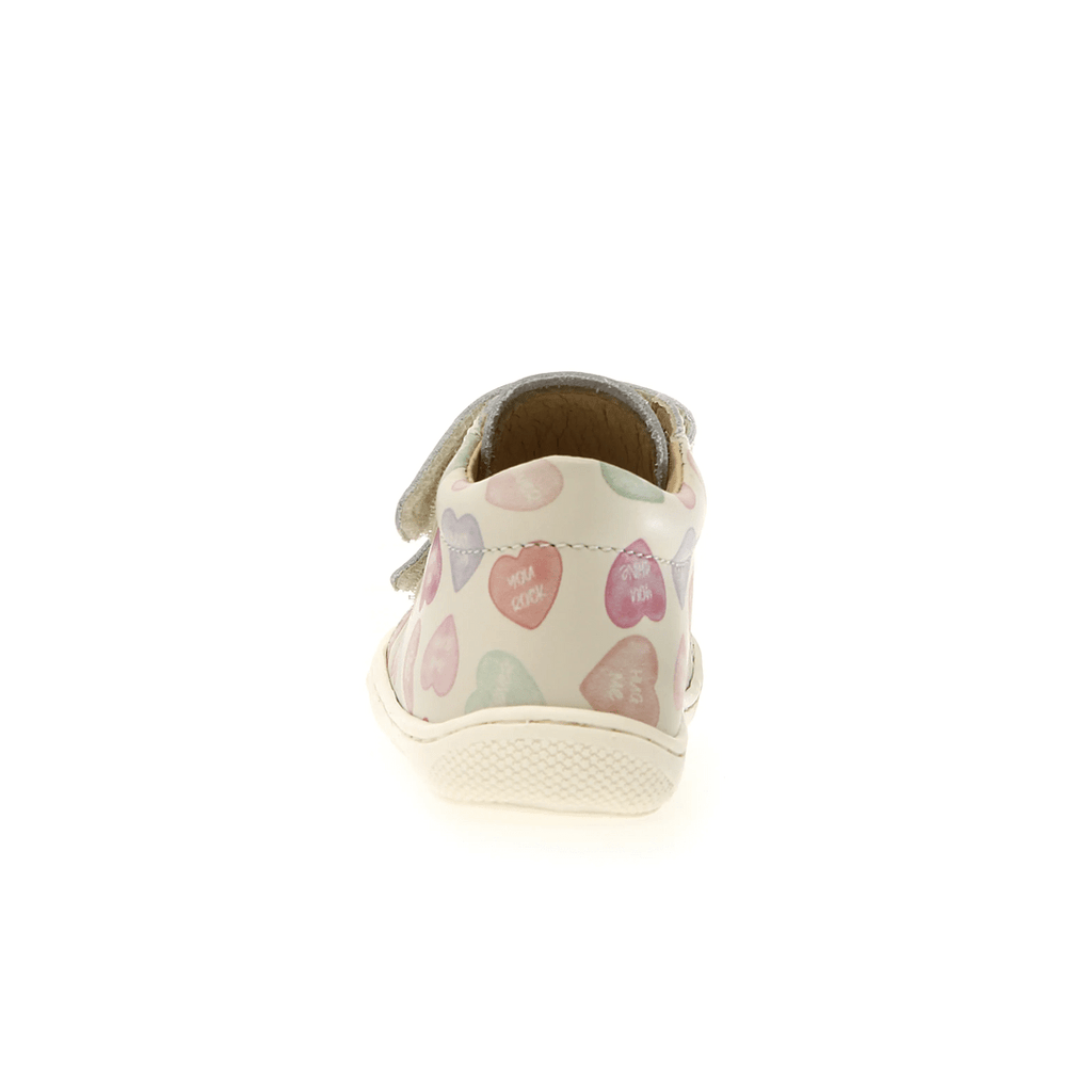 NATURINO - Cocoon VL - White Hearts - Two Giraffes Children's Footwear