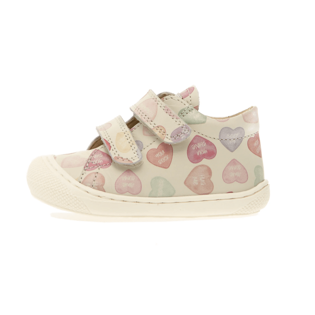 NATURINO - Cocoon VL - White Hearts - Two Giraffes Children's Footwear