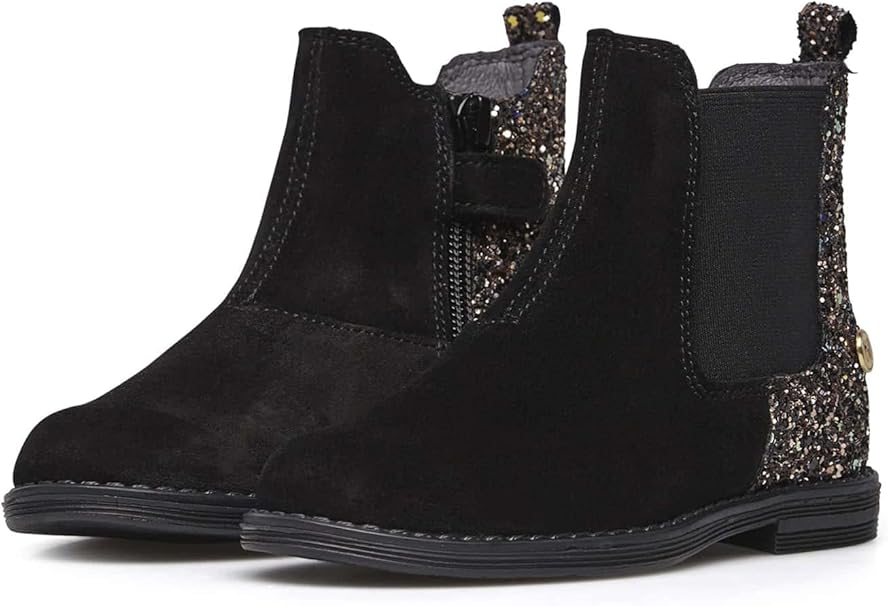 NATURINO - Derino - Suede Black/Glitter - Two Giraffes Children's Footwear