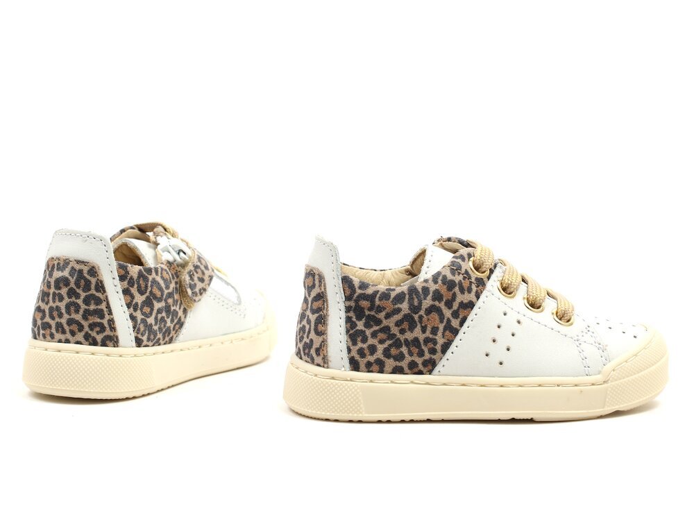 NATURINO - Trajan Zip - White Leopard - Two Giraffes Children's Footwear