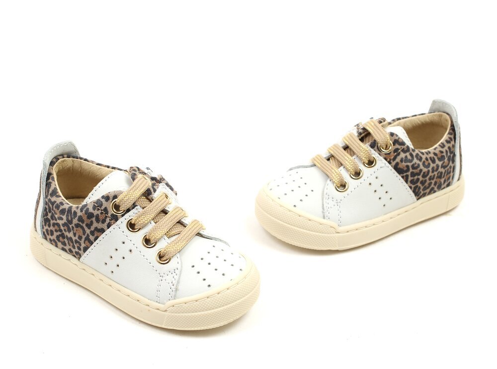 NATURINO - Trajan Zip - White Leopard - Two Giraffes Children's Footwear