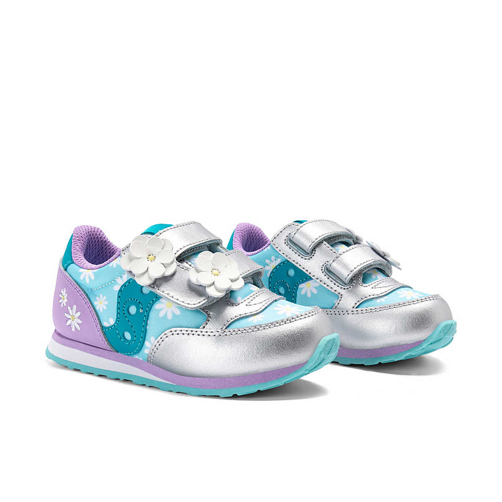SACUONY - Baby Jazz Sneaker - Silver/Teal - Two Giraffes Children's Footwear