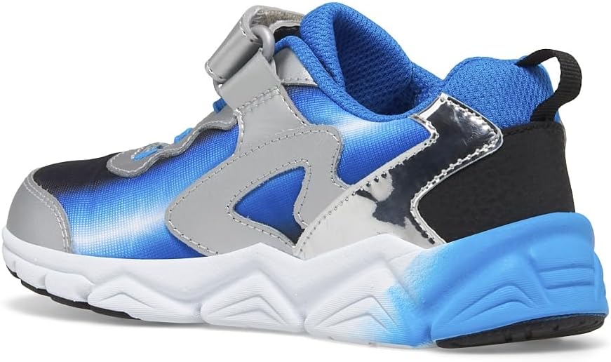 Saucony - Big Kid's Flash A/C 3.0 Sneaker - Black/Blue/Chrome - Two Giraffes Children's Footwear