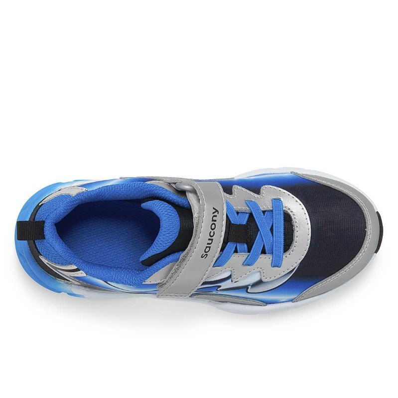Saucony - Big Kid's Flash A/C 3.0 Sneaker - Black/Blue/Chrome - Two Giraffes Children's Footwear