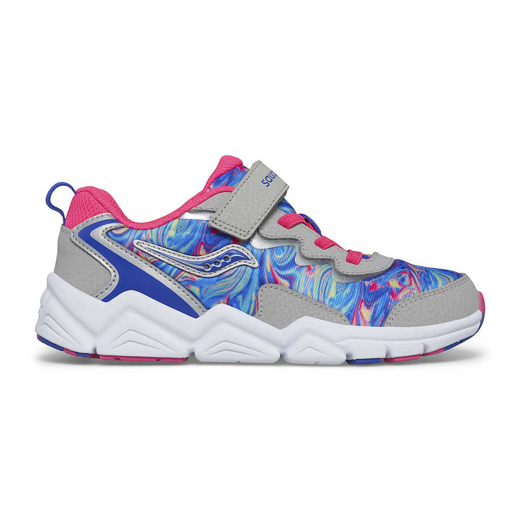Saucony - Big Kid's Flash A/C 3.0 Sneaker - Grey/Pink/Blue - Two Giraffes Children's Footwear