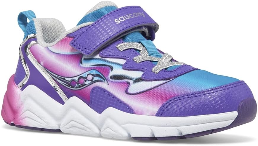 Saucony - Big Kid's Flash A/C 3.0 Sneaker - Teal/Purple/Chrome - Two Giraffes Children's Footwear