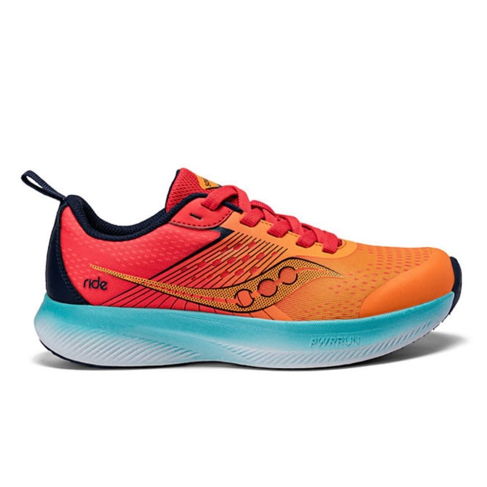 SAUCONY - Ride KDZ Sneaker - Orange - Two Giraffes Children's Footwear