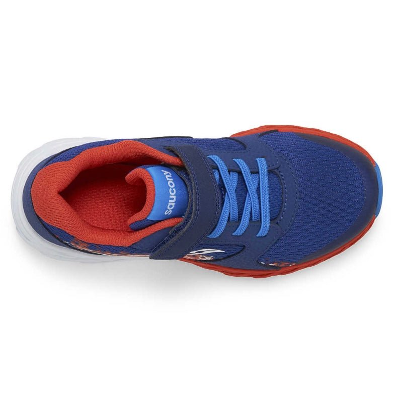 SAUCONY - Wind 2.0 A/C Sneaker - Blue/Red - Two Giraffes Children's Footwear