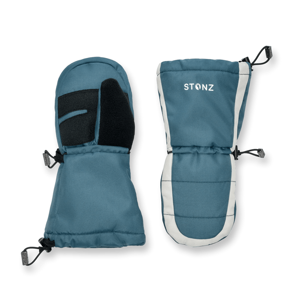 STONZ - Snow Mitt Kid - Easy - on, Insulated, Waterproof Mittens - Denim/Ivory - Two Giraffes Children's Footwear