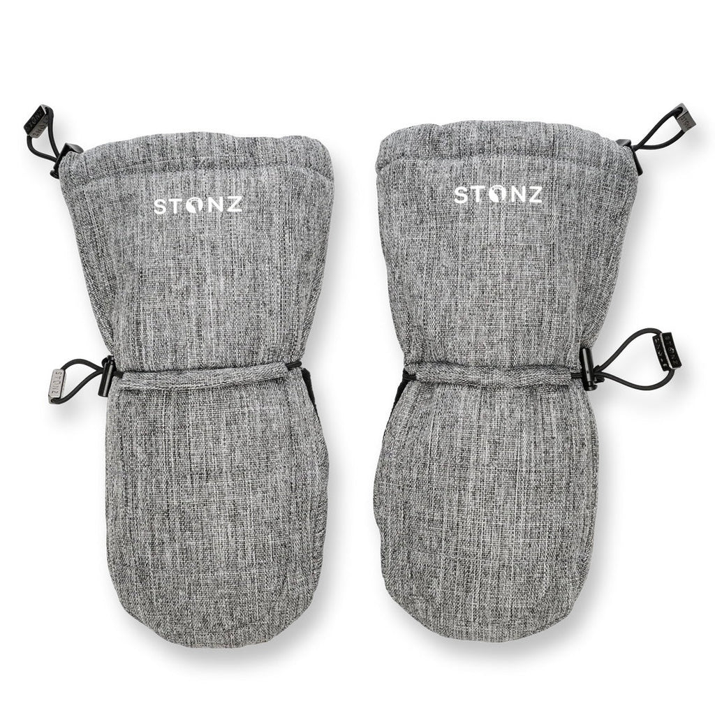 STONZ - Snow Mitt Kid - Easy - on, Insulated, Waterproof Mittens - Heather Grey - Two Giraffes Children's Footwear