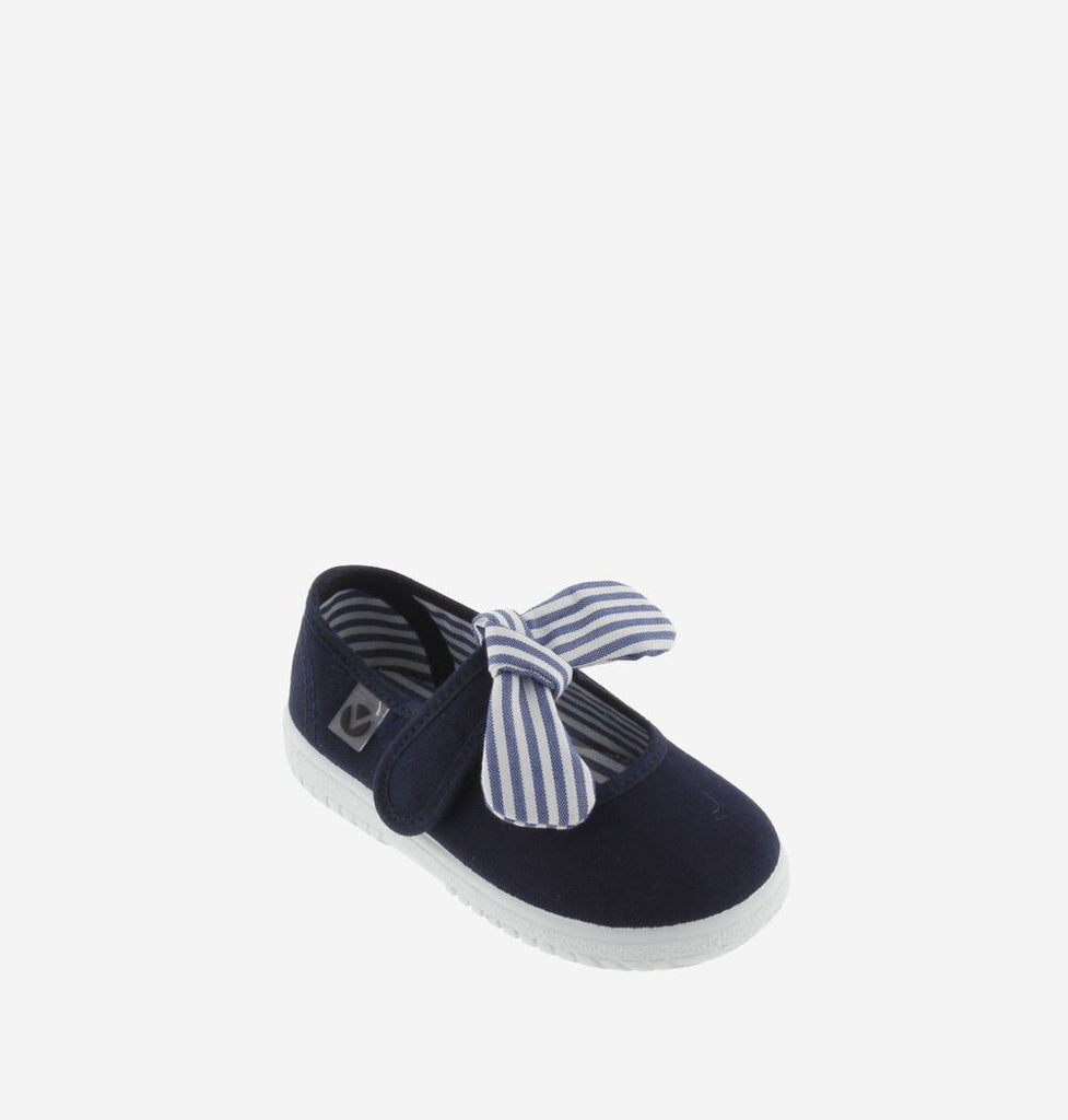 VICTORIA - OJALÁ MARY - JANES STRIPED CANVAS - MARINO/NAVY - Two Giraffes Children's Footwear