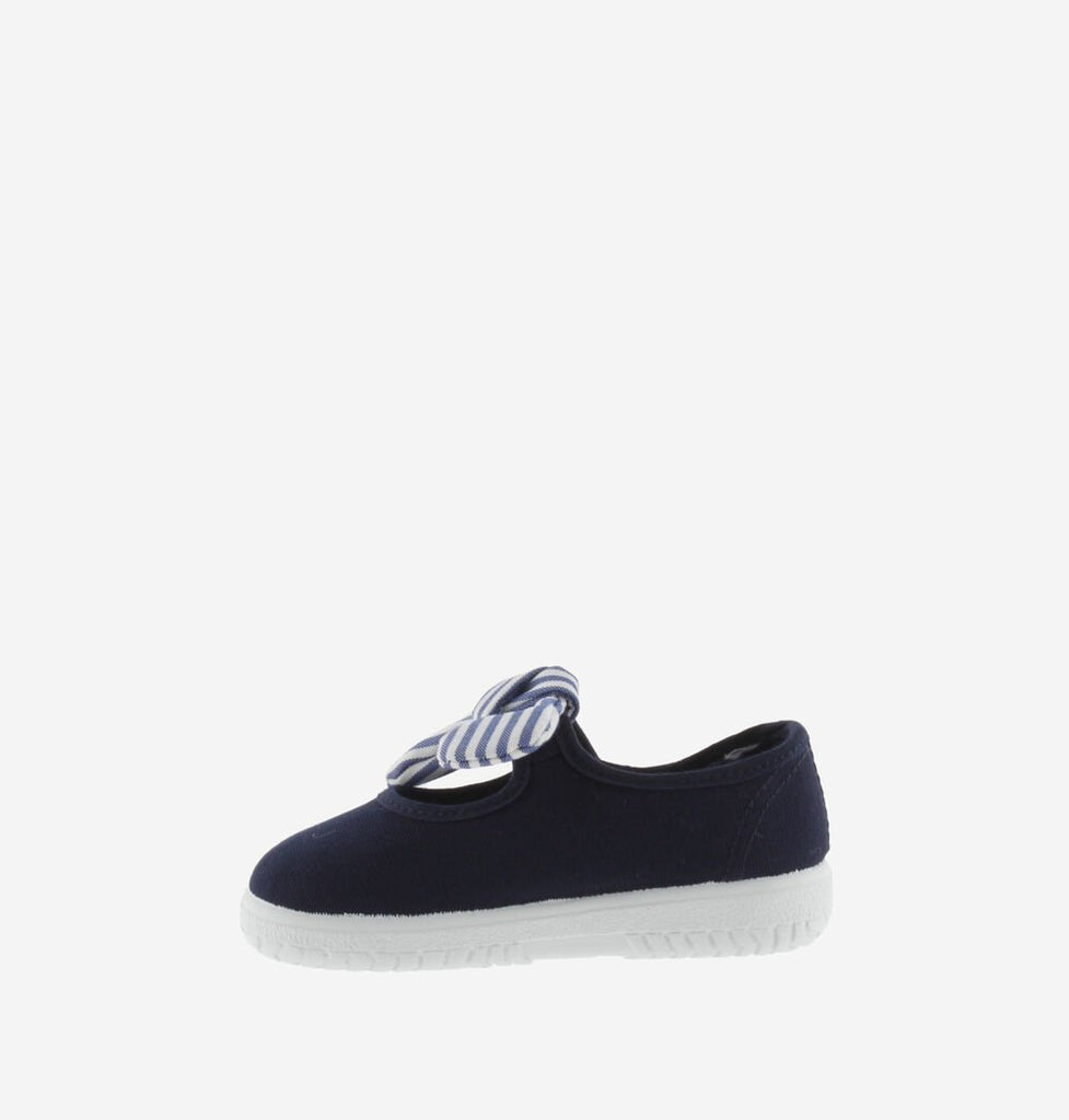 VICTORIA - OJALÁ MARY - JANES STRIPED CANVAS - MARINO/NAVY - Two Giraffes Children's Footwear