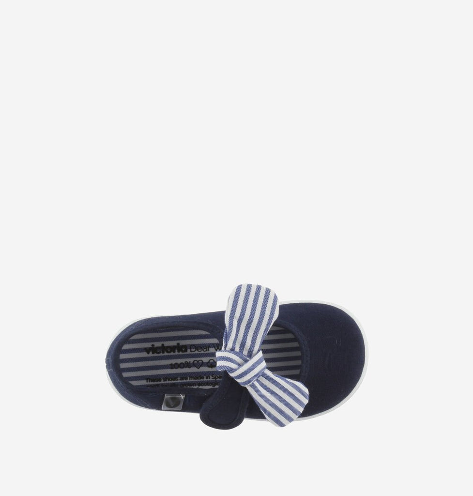 VICTORIA - OJALÁ MARY - JANES STRIPED CANVAS - MARINO/NAVY - Two Giraffes Children's Footwear