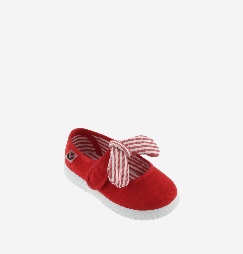 VICTORIA - OJALÁ MARY - JANES STRIPED CANVAS - ROJO/RED - Two Giraffes Children's Footwear