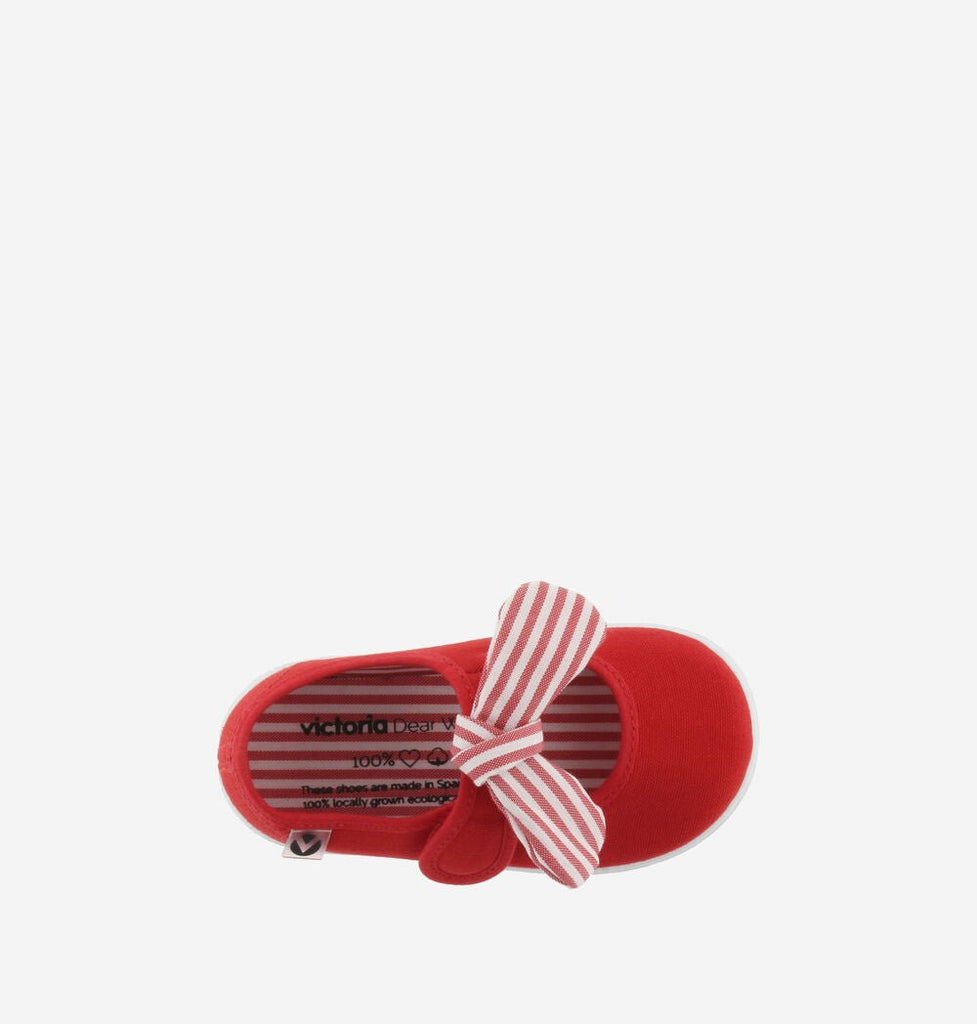 VICTORIA - OJALÁ MARY - JANES STRIPED CANVAS - ROJO/RED - Two Giraffes Children's Footwear