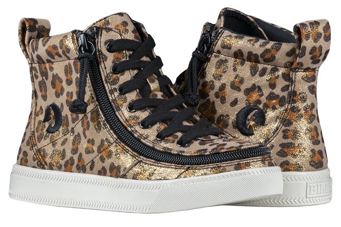 BILLY FOOTWEAR - Leopard Shimmer Billy Classic Lace Highs - Two Giraffes Children's Footwear