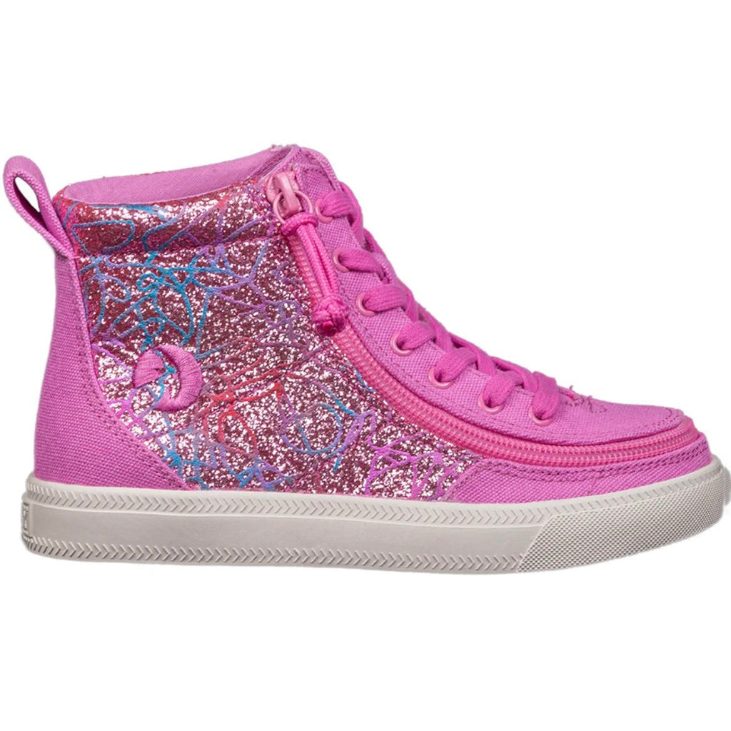 BILLY FOOTWEAR - Pink Printed Canvas BILLY Classic Lace Highs - Two Giraffes Children's Footwear